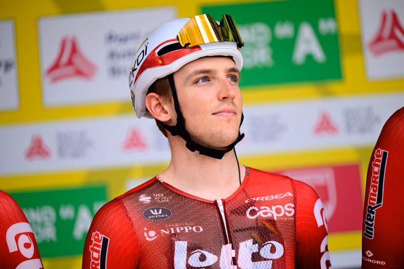 Belgian Victor Van de Putte of Lotto-Intermarche pictured ahead of the 'Antwerp Port Epic men's elite one day cycling race, 196,4 km in and around Antwerp, Monday 25 May 2026. BELGA PHOTO TOM GOYVAERTS