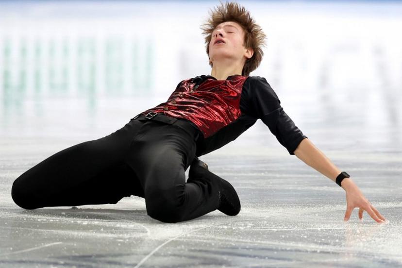 Belgium's Denis Krouglov competes in the Junior Men Short Program at the ISU Grand Prix of Figure Skating Final in Nagoya on December 4, 2025. PAUL MILLER / AFP