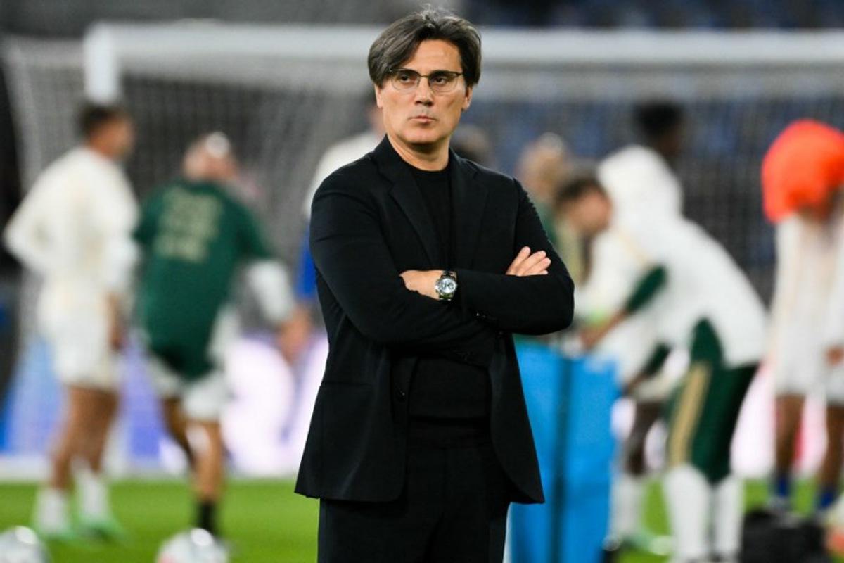 Turkey's coach Vincenzo Montella looks on during the warm up prior the UEFA Nations League football match (League A day 4, Group A1) between Italy and Turkey at the Renato Dall'Ara Stadium in Bologna on October 5, 2026. Alberto PIZZOLI / AFP