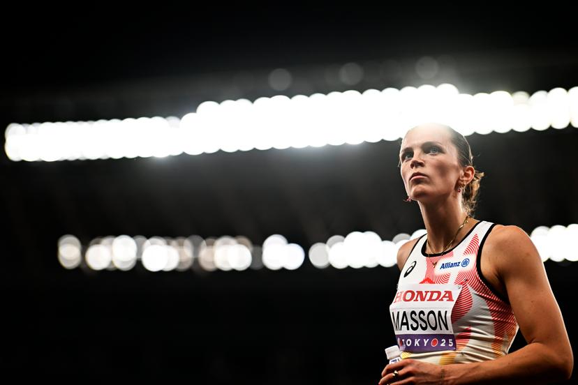 Belgian Ilona Masson pictured during the Triple Jump women qualifications, at the World Athletics Championships in Tokyo, Japan, on Tuesday 16 September 2025. The outdoor Worlds are taking place from 13 to 21 September. BELGA PHOTO JASPER JACOBS