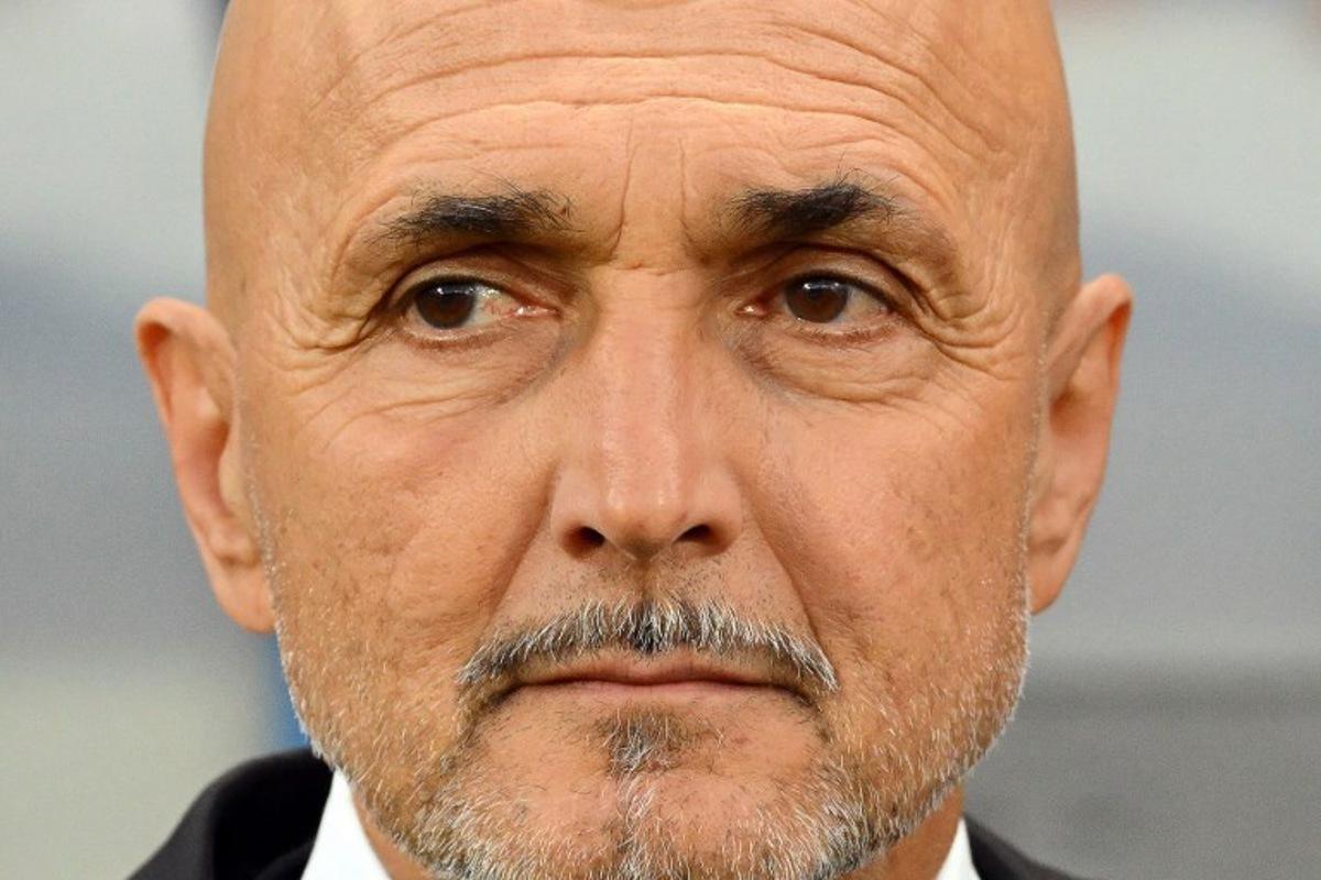 Italy's head coach Luciano Spalletti looks on during the 2026 World Cup qualifiers Europe zone group I football match between Italy and Moldova at the Mapei Stadium in Reggio Emilia, on June 9, 2025. Alberto PIZZOLI / AFP