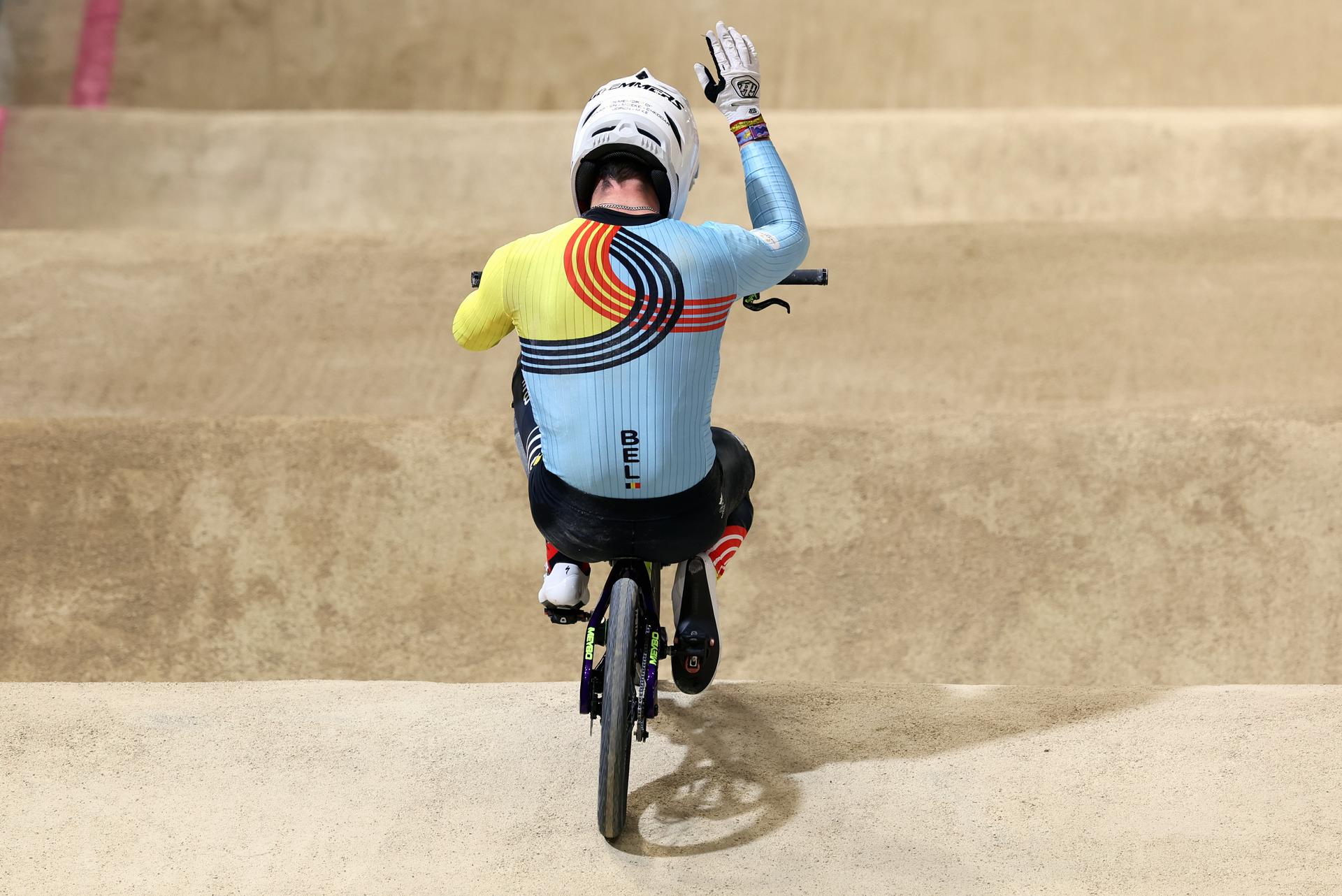 Belgian BMX'er Ruben Gommers pictured during the quarterfinals of the men's BMX competition at the Paris 2024 Olympic Games, on Thursday 01 August 2024 in Paris, France. The Games of the XXXIII Olympiad are taking place in Paris from 26 July to 11 August. The Belgian delegation counts 165 athletes competing in 21 sports. BELGA PHOTO BENOIT DOPPAGNE