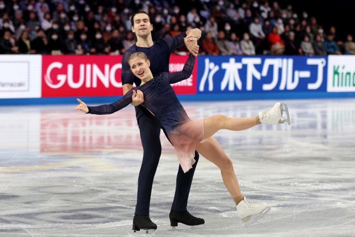 Germany's Minerva Fabienne Hase and Nikita Volodin compete in the Senior Pairs Free Skating at the ISU Grand Prix of Figure Skating Final in Nagoya on December 5, 2025. PAUL MILLER / AFP