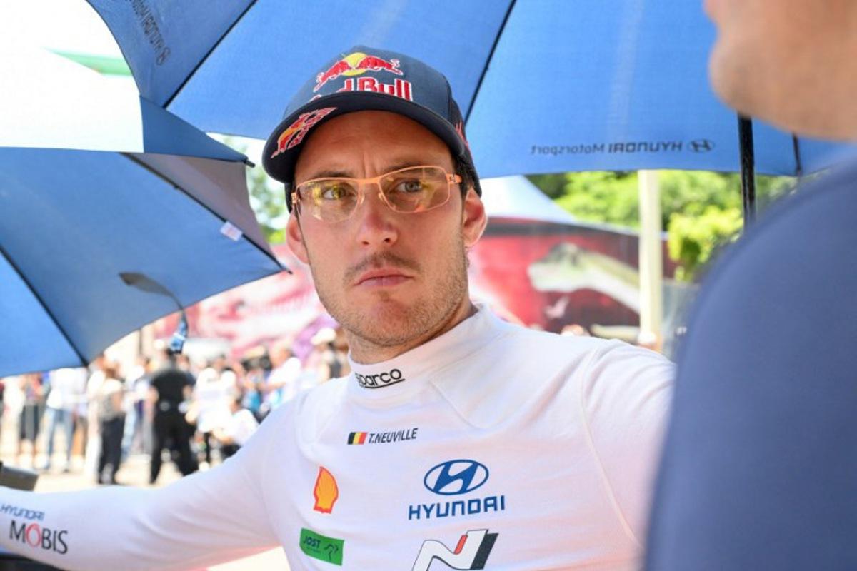 Thierry Neuville of Belgium relaxes during the regroup at Enakyo Park during the Rally Japan, the 7th round of the FIA World Rally Championships, in Nakatsugawa city, Gifu prefecture on May 30, 2026. Toshifumi KITAMURA / AFP