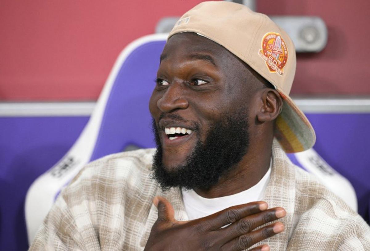 Belgium's forward Romelu Lukaku reacts during his team's warm-up prior to the FIFA World cup 2026 1st round day 6, Group J qualification football match between Belgium and Kazakhstan, at the Lotto Park stadium in Anderlecht, Brussels Capital Region, on September 7, 2025. NICOLAS TUCAT / AFP