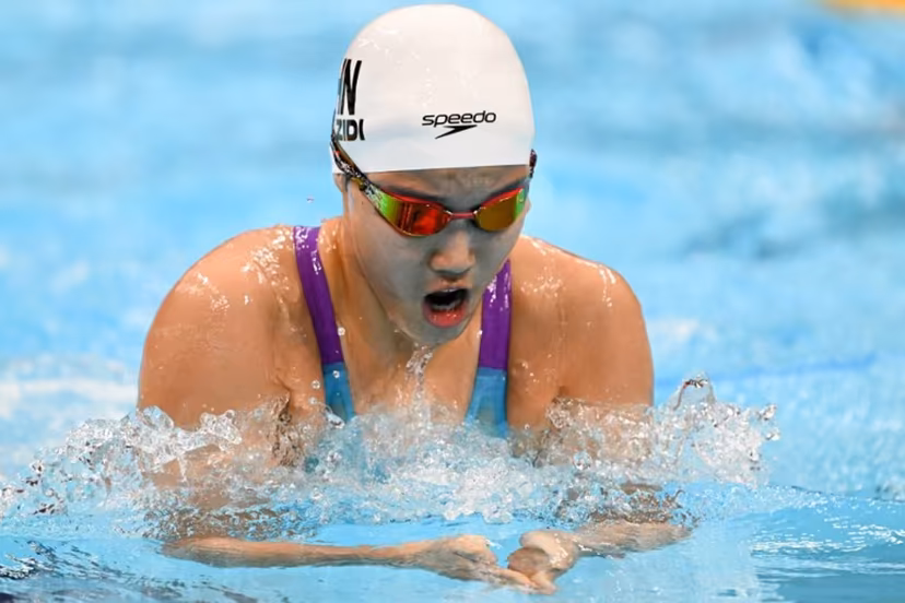 China's Yu Zidi competes in the final of the women's 200m individual medley swimming event during the 2026 Asian Games at the Tokyo Aquatics Centre in Tokyo on September 21, 2026. ANDREW CABALLERO-REYNOLDS / AFP