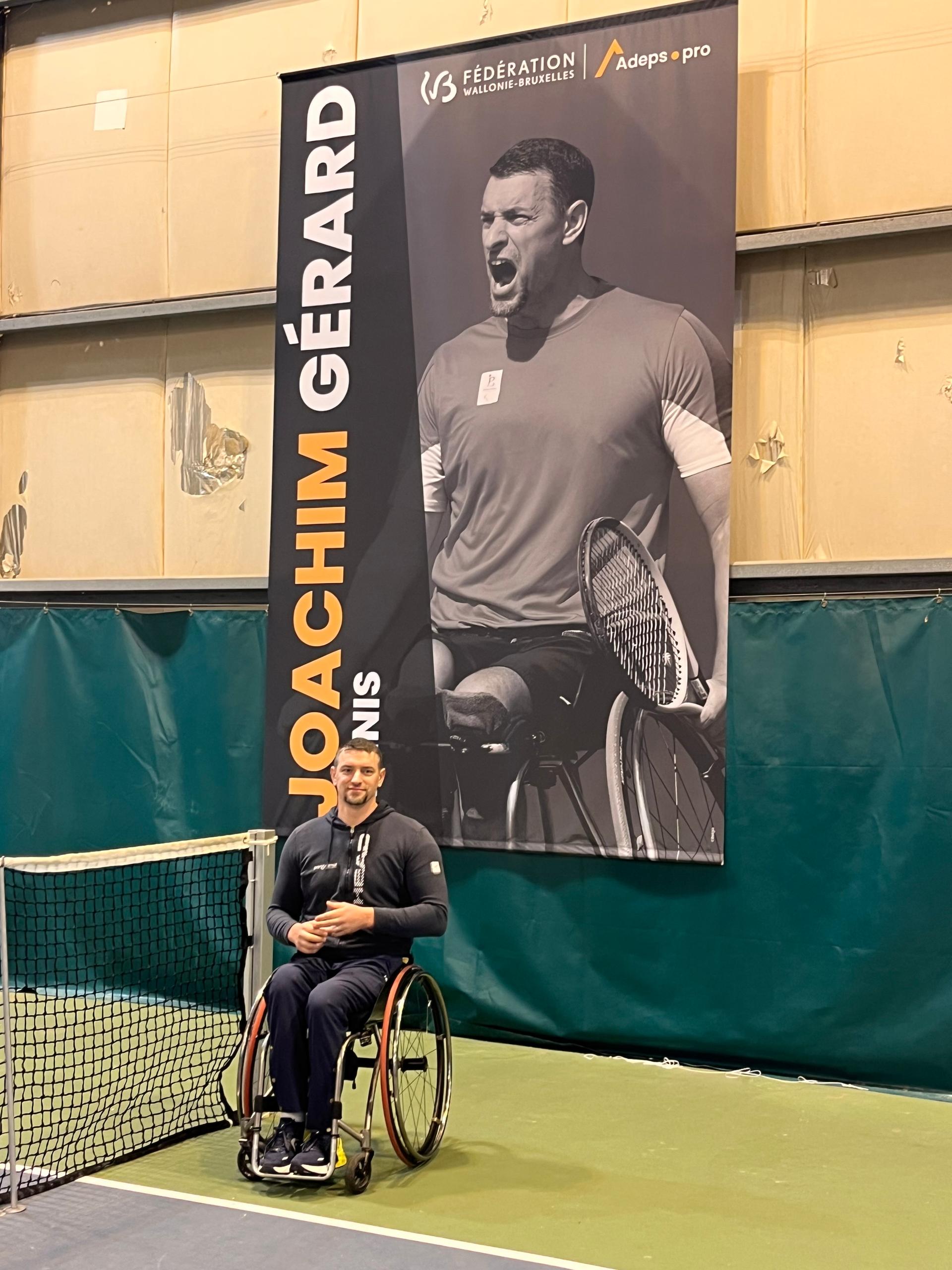 Joachim Gérard pictured at a ceremony organised by the General Administration of Sport (ADEPS), in collaboration with the Francophone Handisport League and in the presence of the Tennis Padel Pickelball Wallonia-Brussels association and the Belgium Paralympic Committee, to honour Joachim Gérard, who has decided to end his sporting career at the end of the season, Friday 12 December 2025. BELGA PHOTO ERIC CORNU