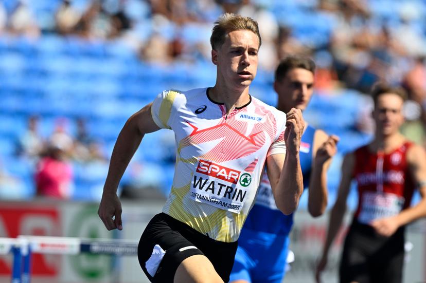 Belgian Julien Watrin pictured during the semifinals of the men's 400m Hurdles race, on the third day of the European Athletics Championships (August 10-18) in Birmingham, United Kingdom, on Wednesday 12 August 2026. BELGA PHOTO ERIC LALMAND