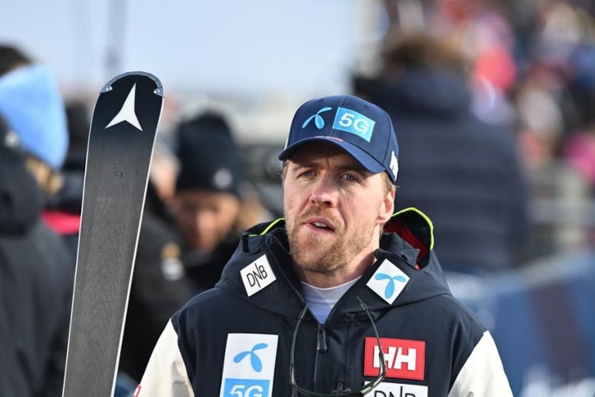 Norway's Aleksander Aamodt Kilde is seen during the first run of the men's Giant Slalom of the FIS Alpine Ski World Cup in Soelden, Austria, on October 27, 2024. KERSTIN JOENSSON / AFP