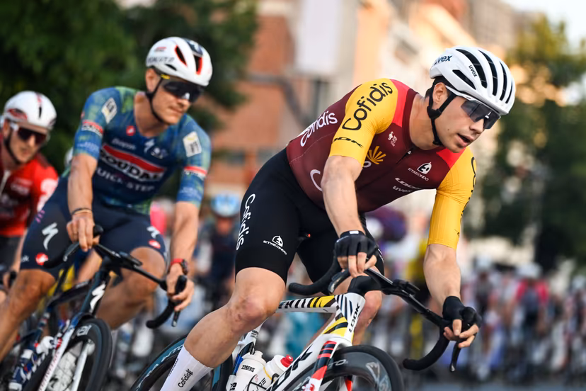 Belgian Milan Fretin of Cofidis pictured in action during the 'Natourcriterium Herentals' cycling race, Thursday 30 July 2026 in Herentals. The contest is a part of the traditional 'criteriums', local races in which mainly cyclists who rode the Tour de France compete. BELGA PHOTO ELIAS ROM
