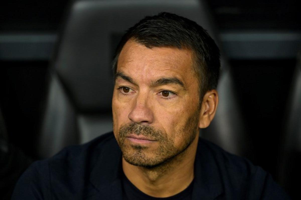 Besiktas' Dutch coach Giovanni van Bronckhorst looks on from the technical area ahead of the UEFA Europa League 1st round day 2 football match between Besiktas JK and Eintracht Frankfurt at the Besiktas Park stadium in Istanbul on October 3, 2024. Yasin AKGUL / AFP