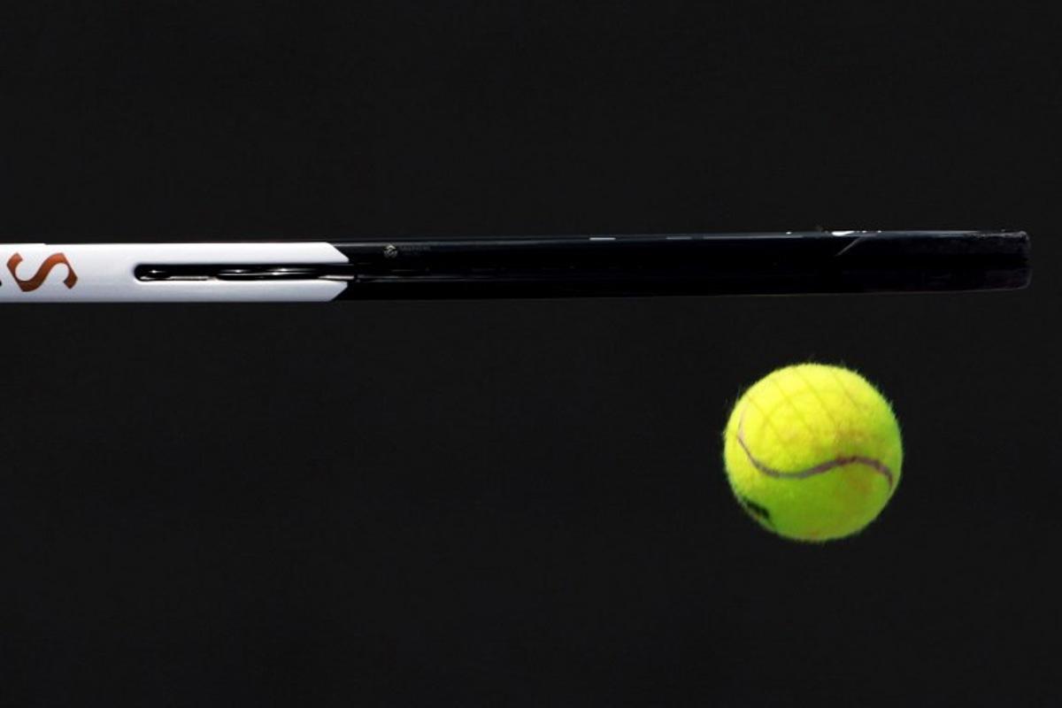 Detail of US' Jessica Pegula tennis racket during the WTA 2022 Tournament Women's Singles tennis match in Zapopan, Jalisco state Mexico, on October 20, 2022. Ulises Ruiz / AFP