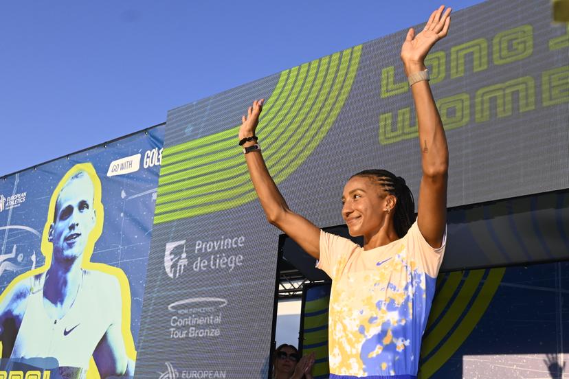 Belgian Nafissatou Nafi Thiam pictured at the 2026 edition of the 'Meeting International d'Athletisme de la Province de Liege' athletics event in Liege, Wednesday 15 July 2026. BELGA PHOTO ERIC LALMAND