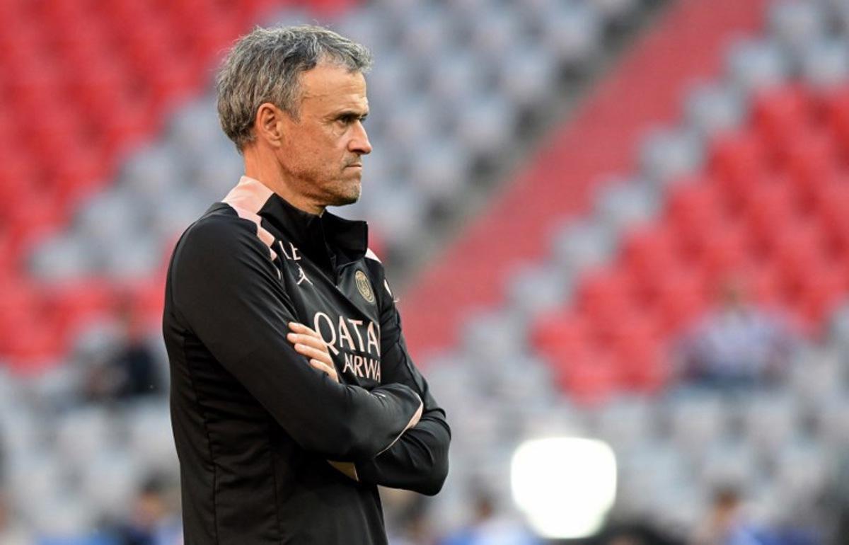 Paris Saint-Germain's Spanish headcoach Luis Enrique attends the MD-1 training session on the eve of the UEFA Champions League final football match between Inter Milan and Paris Saint-Germain (PSG) in Munich, southern Germany, on May 30, 2025. Tobias SCHWARZ / AFP