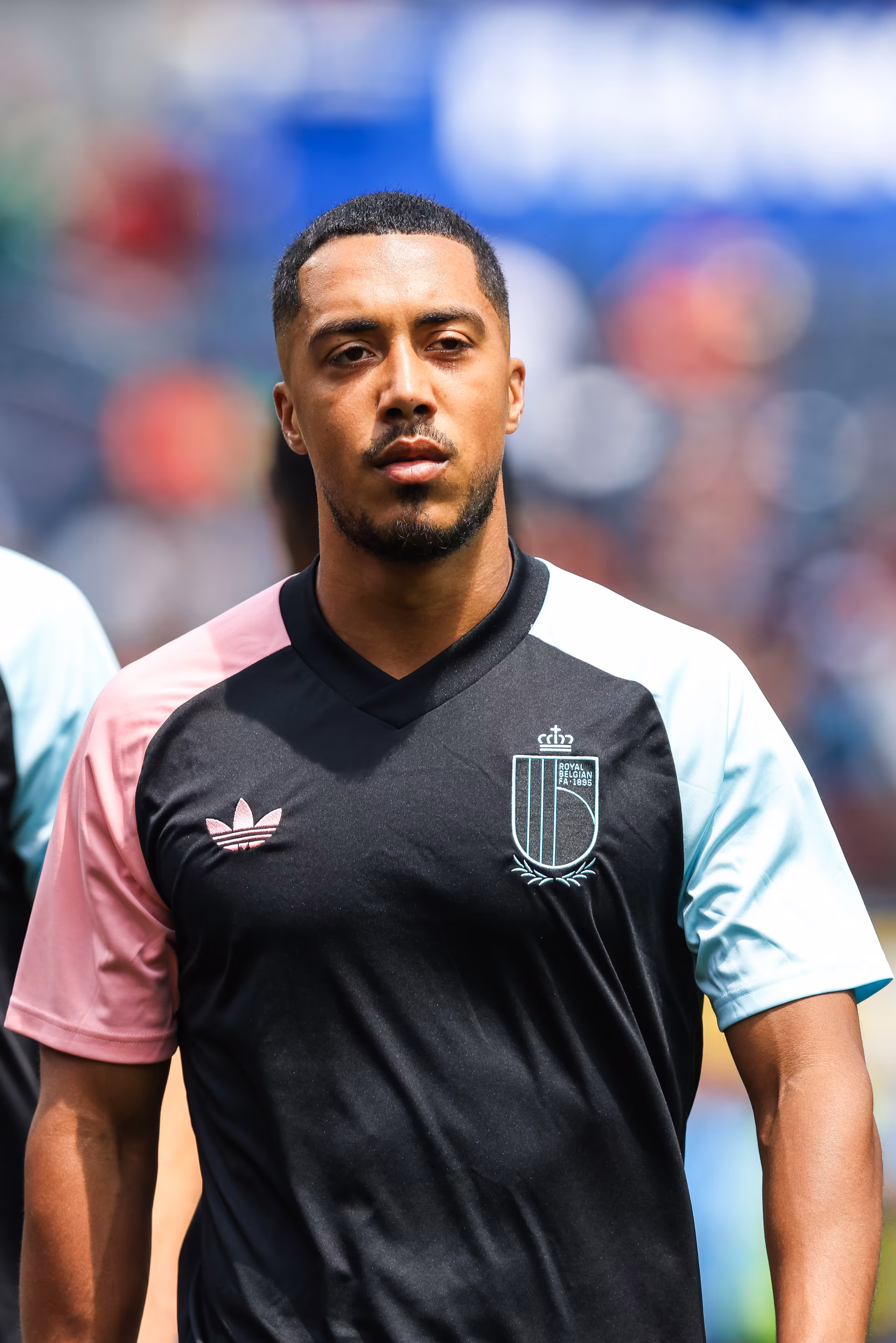 Belgium's Youri Tielemans pictured at the warm up on the field ahead of a soccer game between Spain and Belgian national team Red Devils, on Friday 10 July 2026 in Los Angeles, USA, in the 1/4 finals of the FIFA World Cup 2026. BELGA PHOTO BRUNO FAHY