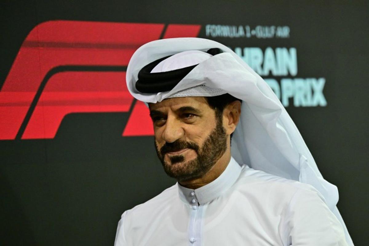 FIA president Mohammed Ben Sulayem smiles after the Bahrain Formula One Grand Prix at the Bahrain International Circuit in Sakhir on April 13, 2025. Giuseppe CACACE / AFP