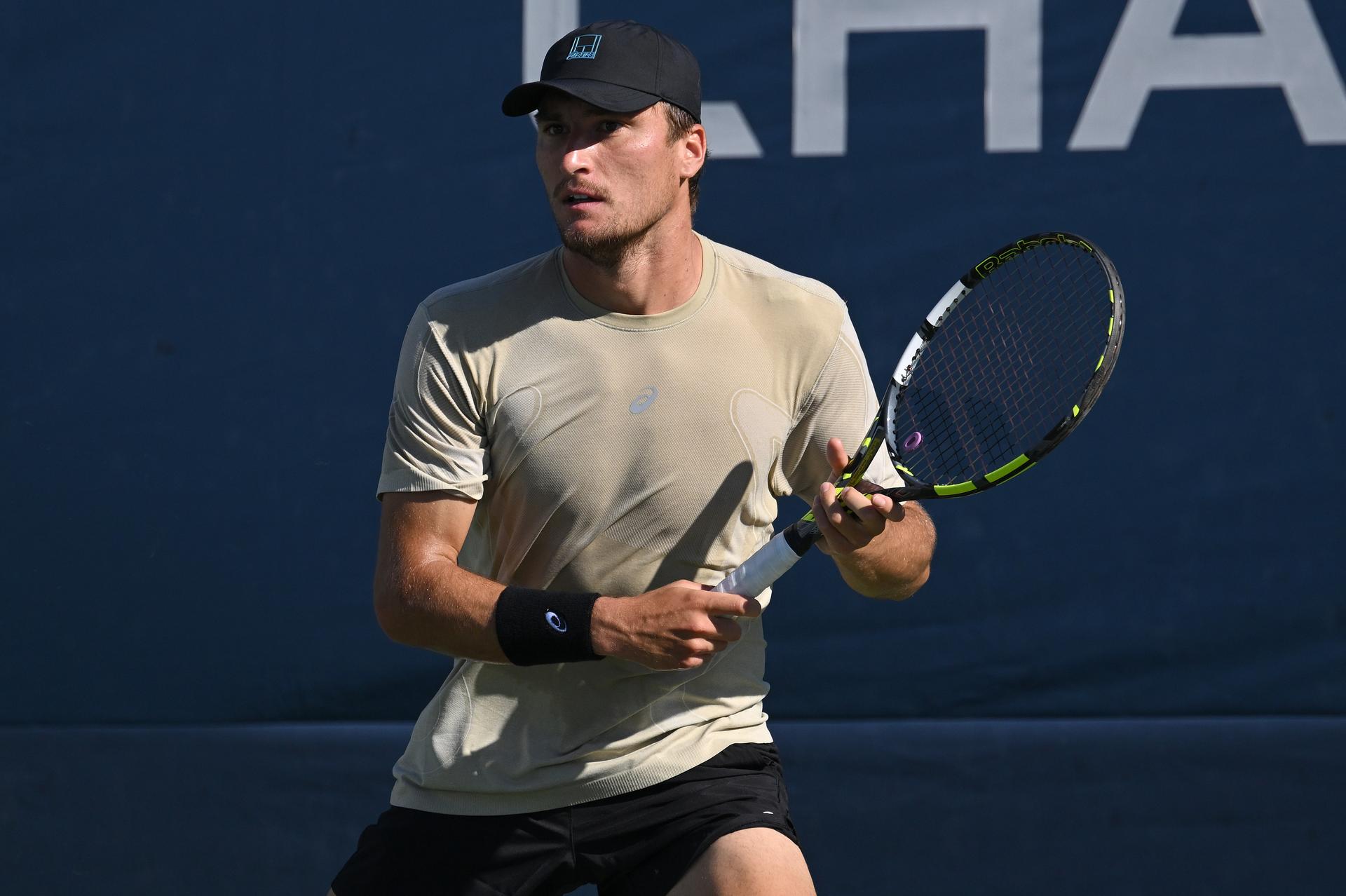 Belgian Raphael Collignon pictured during a training practice ahead of the 2025 US Open Grand Slam tennis tournament in New York City, USA, Friday 22 August 2025. BELGA PHOTO TONY BEHAR