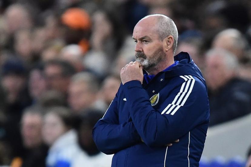 Scotland's head coach Steve Clarke looks on during the friendly international football match between Scotland and Ivory Coast at the Hill Dickinson Stadium in Liverpool, north west England on March 31, 2026. PETER POWELL / AFP