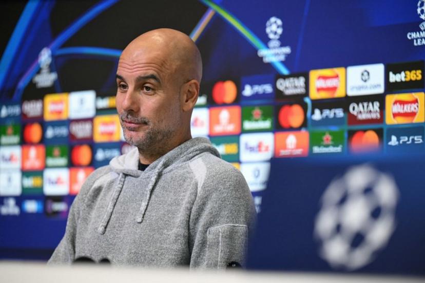 Manchester City's Spanish manager Pep Guardiola speaks during a press conference at the Etihad Stadium in Manchester, north-west England, on November 4, 2025, on the eve of their UEFA Champions League, league stage football match against Dortmund.  Oli SCARFF / AFP