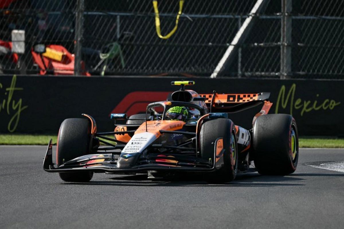 McLaren's British driver Lando Norris drives during the qualifying session of the Mexico City Formula One Grand Prix at the Hermanos Rodriguez racetrack in Mexico City on October 25, 2025. Yuri CORTEZ / AFP