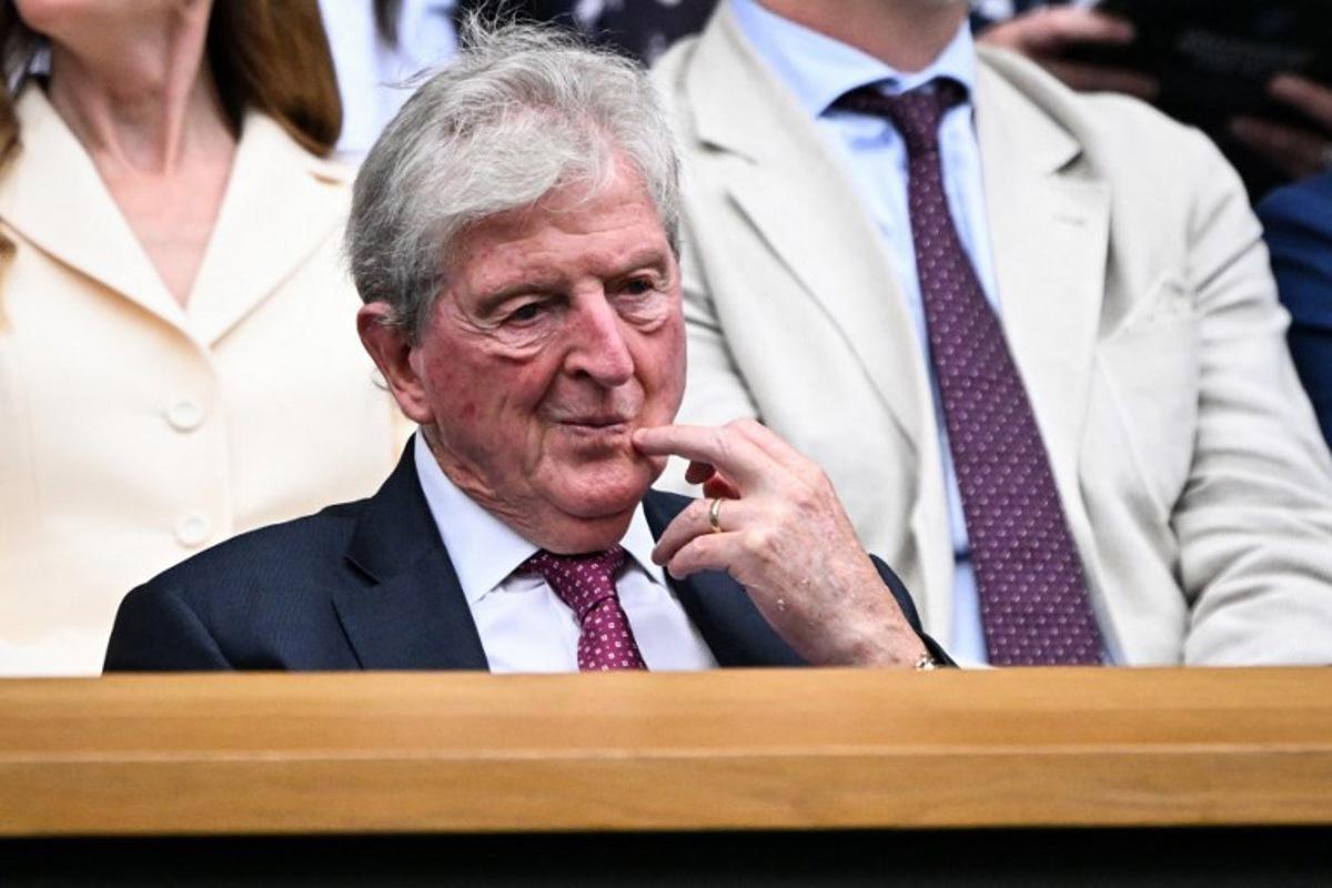 English football coach Roy Hodgson sits in the Royal Box in Centre Court on the third day of the 2025 Wimbledon Championships at The All England Lawn Tennis and Croquet Club in Wimbledon, southwest London, on July 2, 2025. Kirill KUDRYAVTSEV / AFP