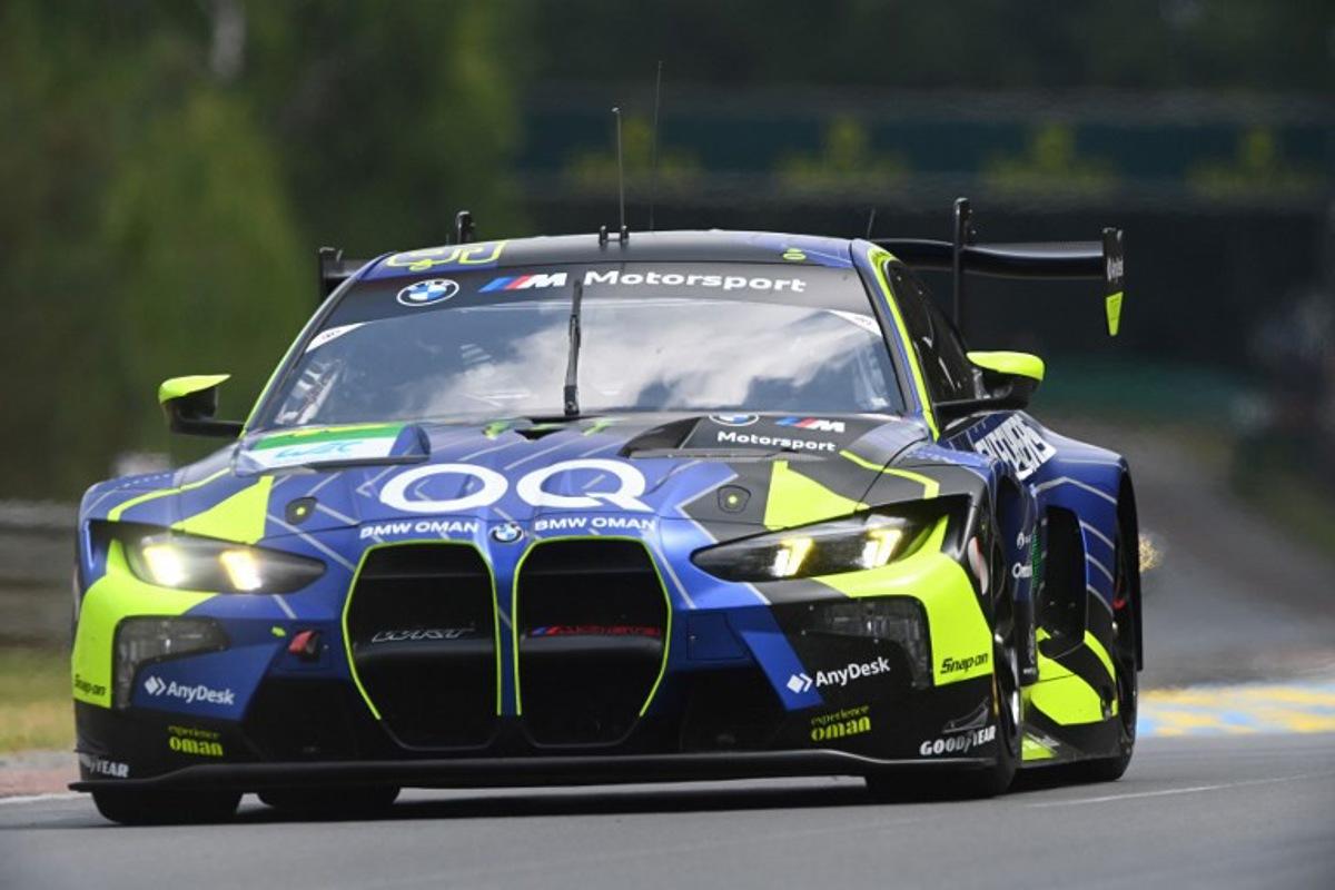 Italian former Moto GP champion Valentino Rossi steers his BMW WEC #46 during the third free practice session for the 2025 Le Mans 24 hour endurance race at the Le Mans circuit, in northwestern France, on June 12, 2025. JEAN-FRANCOIS MONIER / AFP