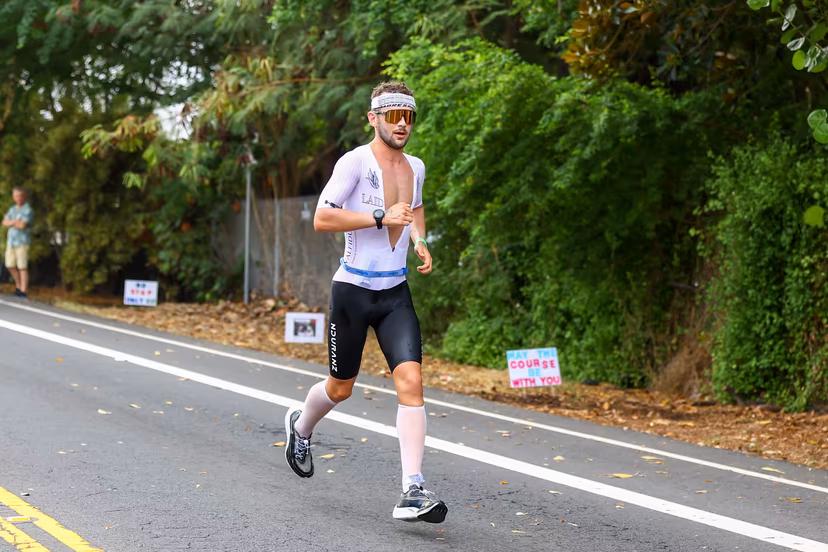 French Sam Laidlow pictured in action during the Hawaii Ironman men's triathlon race, Saturday 08 October 2022, in Kailua, Kona, Hawaii, USA. BELGA PHOTO DAVID PINTENS