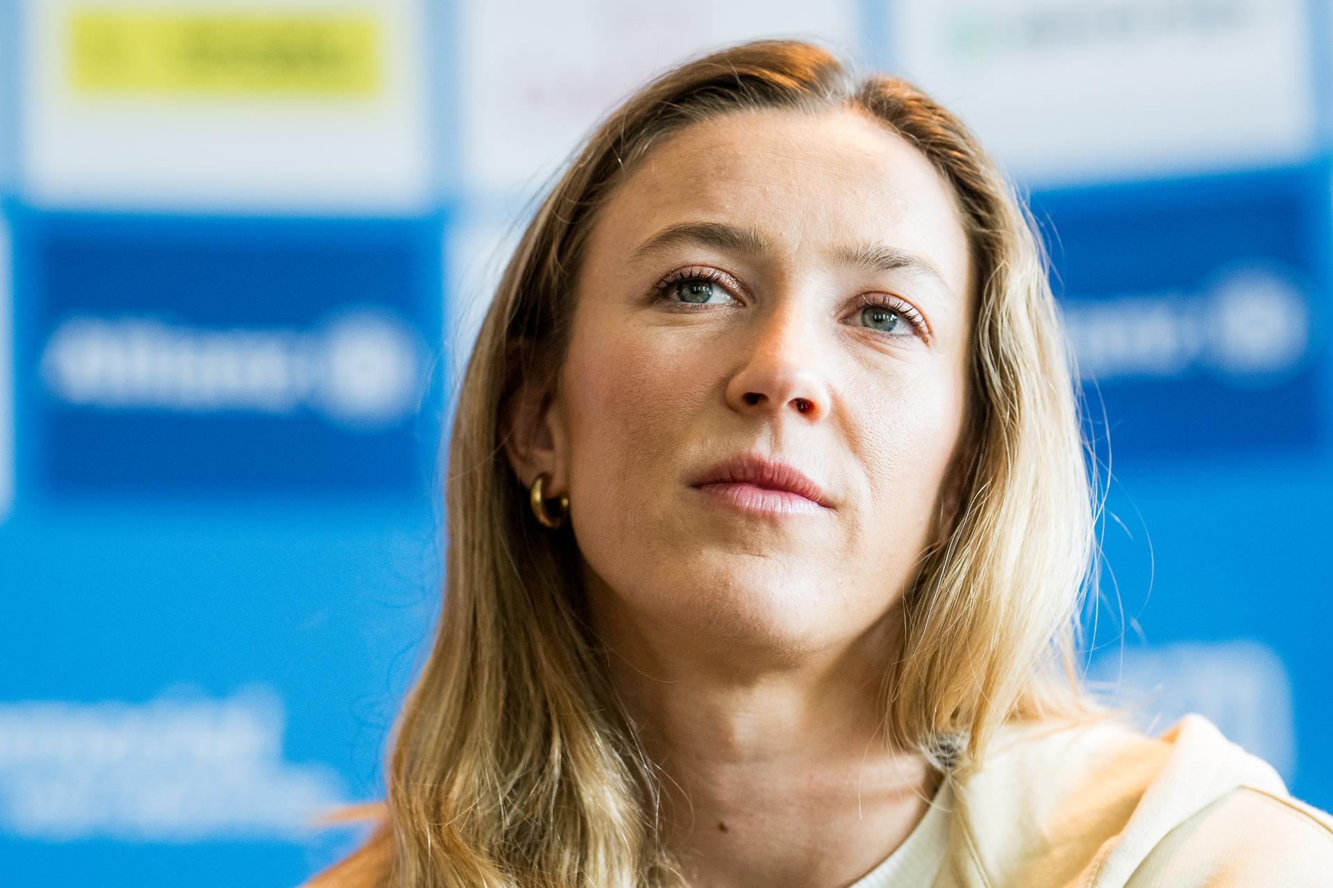 Belgian Paulien Couckuyt talks to the press during a press conference on the 50th edition of the Memorial Van Damme athletics event in Brussels, Tuesday 1 September 2026. The 2026 Allianz Memorial Van Damme Diamond League meeting takes place on 04 and 05 September 2026. BELGA PHOTO JASPER JACOBS
