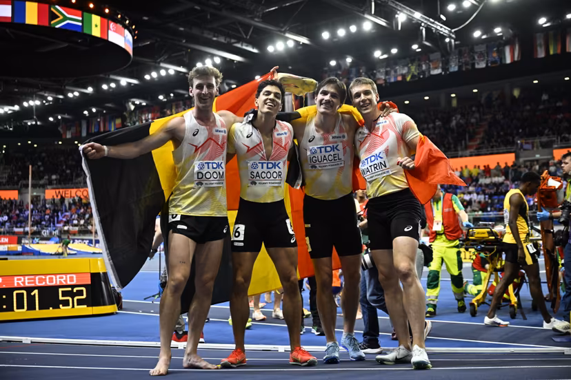 The Belgians Tornado pictured during the third day of the World Athletics Indoor Championship in Torun, Poland on Sunday 22 March 2026. The championships take place from 20 to 22 March. BELGA PHOTO JASPER JACOBS