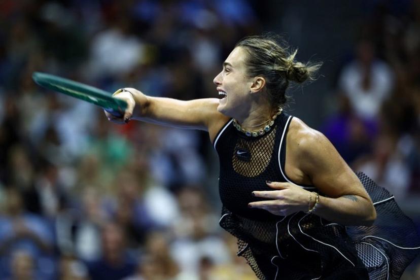 Belarus's Aryna Sabalenka returns a forehand against Russia's Polina Iatcenko during the women's singles second round tennis match on day four of the US Open tennis tournament at the USTA Billie Jean King National Tennis Center in New York City on September 2, 2026. CHARLY TRIBALLEAU / AFP