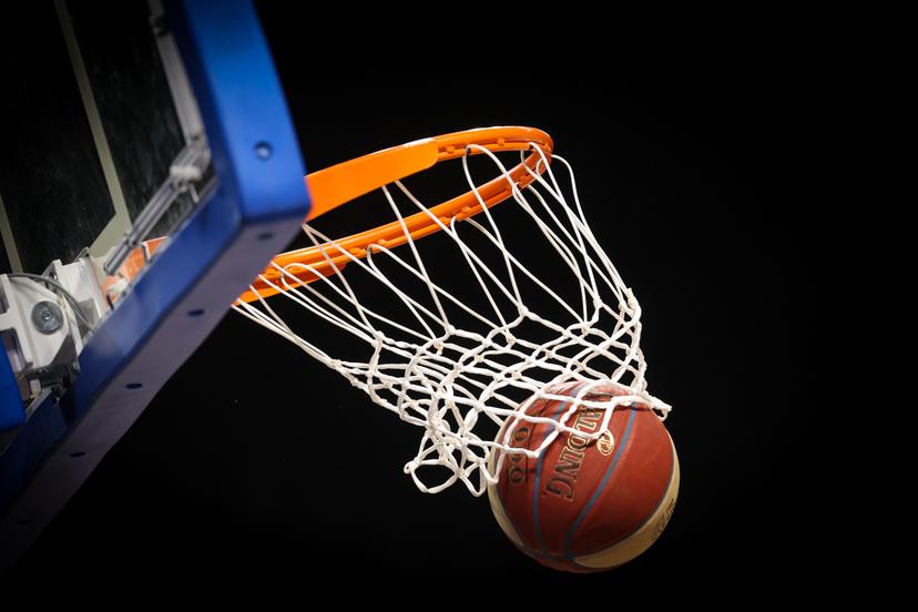general image of a point being scored during the basketball match between Kangoeroes Mechelen and BC Oostende, the final of the Belgian Basketball Cup, Sunday 21 March 2021 at Paleis 12 - Palais 12, in Brussels. BELGA PHOTO DAVID PINTENS
