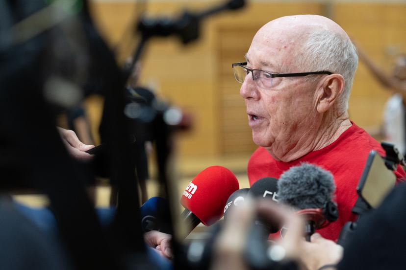Belgium's head coach Mike Thibault pictured after a training session of Belgian national basketball team Belgian Cats, in Berlin, Germany on Wednesday 9 September 2026. The FIBA Women's Basketball World Cup take place in Germany from 4 to 23 September 2026. Belgium will play Germany in the quarterfinals tomorrow. BELGA PHOTO VIRGINIE LEFOUR