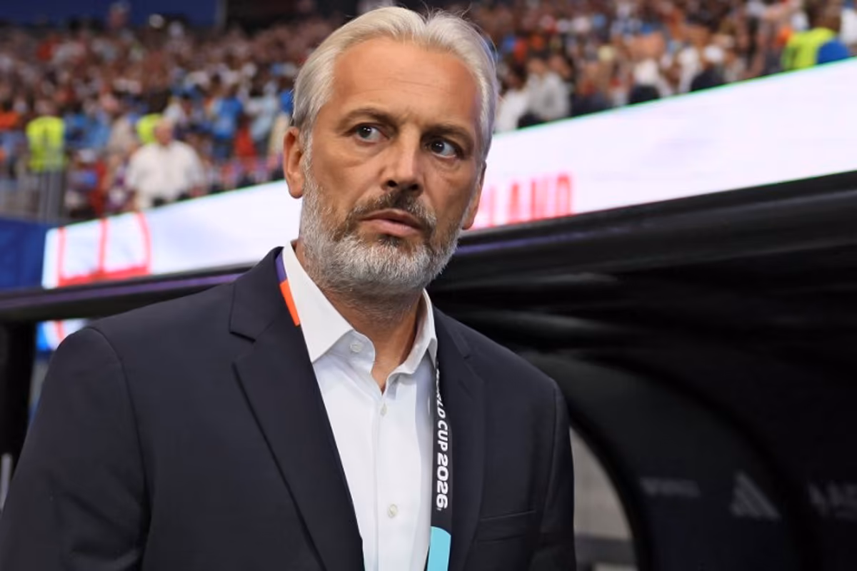 Congo DR's French head coach Sebastien Desabre looks on ahead of the 2026 World Cup round of 32 match football between England and the Democratic Republic of Congo at the Atlanta Stadium in Atlanta on July 1, 2026. Odd ANDERSEN / AFP