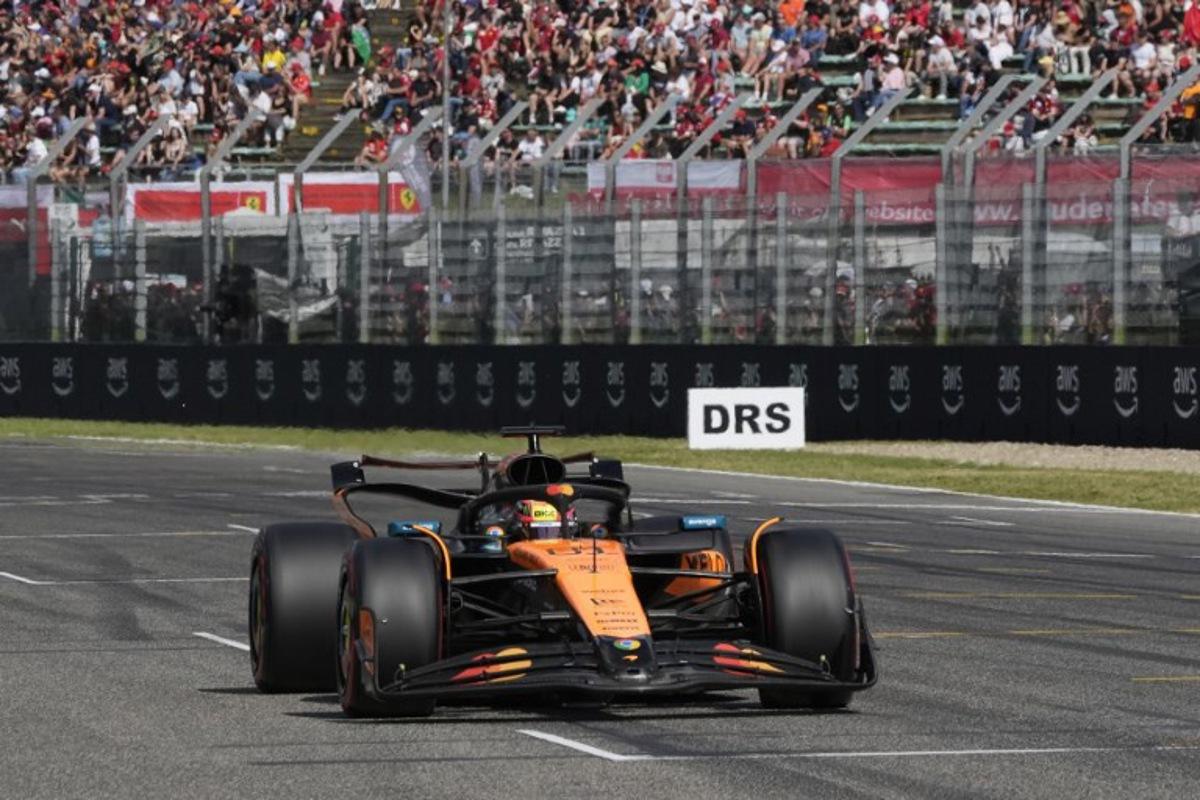 McLaren's Australian driver Oscar Piastri races during a qualifying session for the 2025 Emilia Romagna Formula One Grand Prix at the Imola autodrome in Imola, on May 17, 2025. Luca Bruno / POOL / AFP