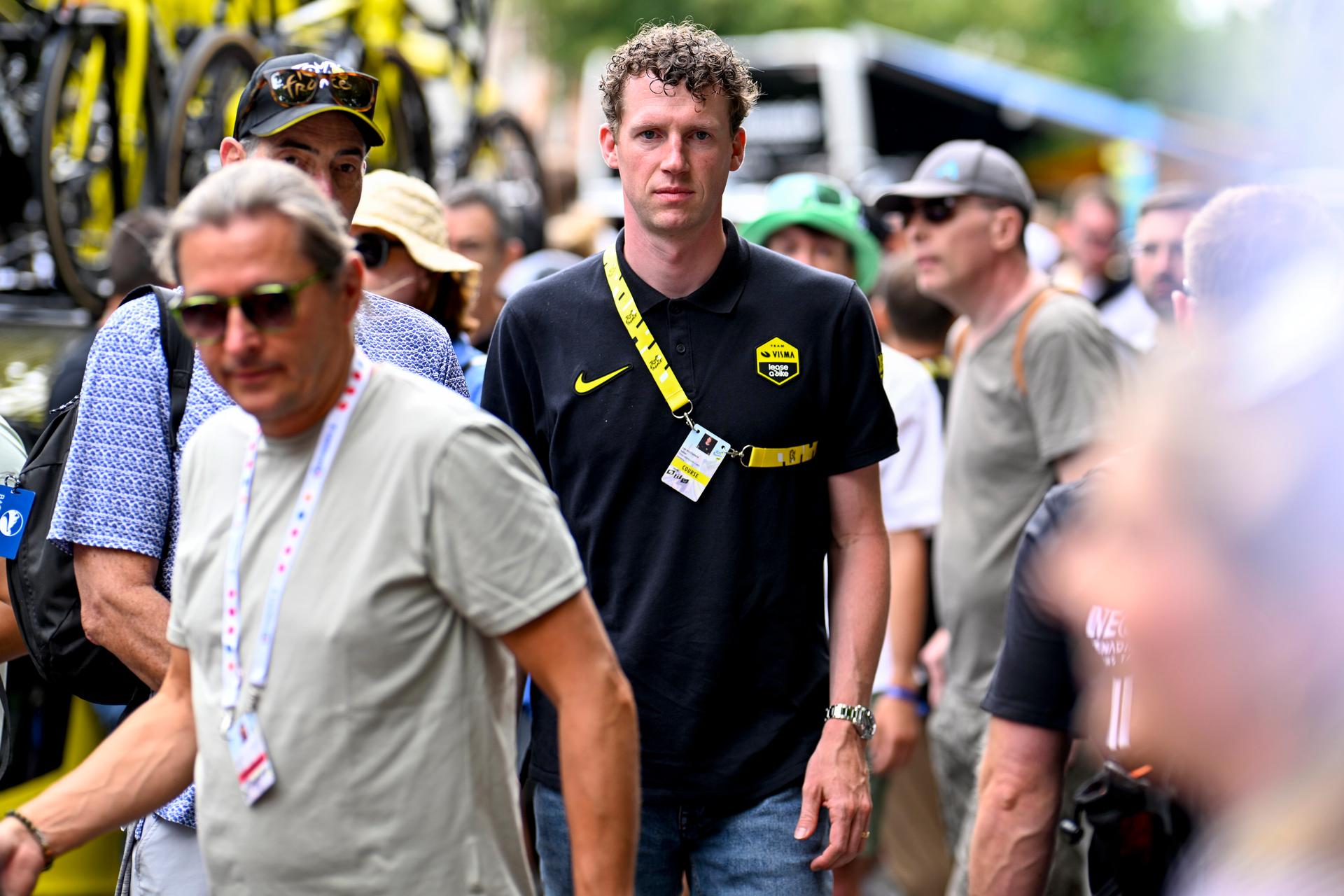 Belgian Nathan Van Hooydonck pictured at the start of the first stage, Lille Metropole to Lille Metropole (185 km), of the 2025 Tour de France cycling race, in Lille, France, on Saturday 05 July 2025. The 112th edition of the Tour de France starts on Saturday 5 July in Lille, France, and will finish in Paris, France on the 27th of July. BELGA PHOTO JASPER JACOBS