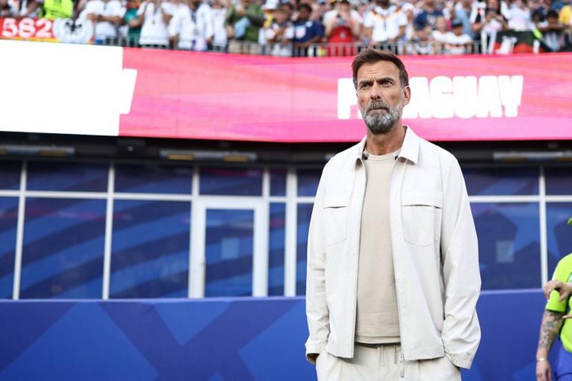 German coach Jurgen Klopp reacts during the penalty shootout of the 2026 World Cup round of 32 football match between Germany and Paraguay at the Boston Stadium in Foxborough on June 29, 2026. CHARLY TRIBALLEAU / AFP