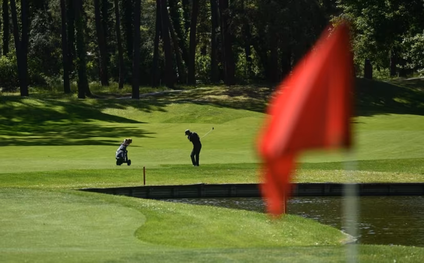 A golfer plays at the Golf de Seignosse, southwestern France, on May 16, 2023. GAIZKA IROZ / AFP