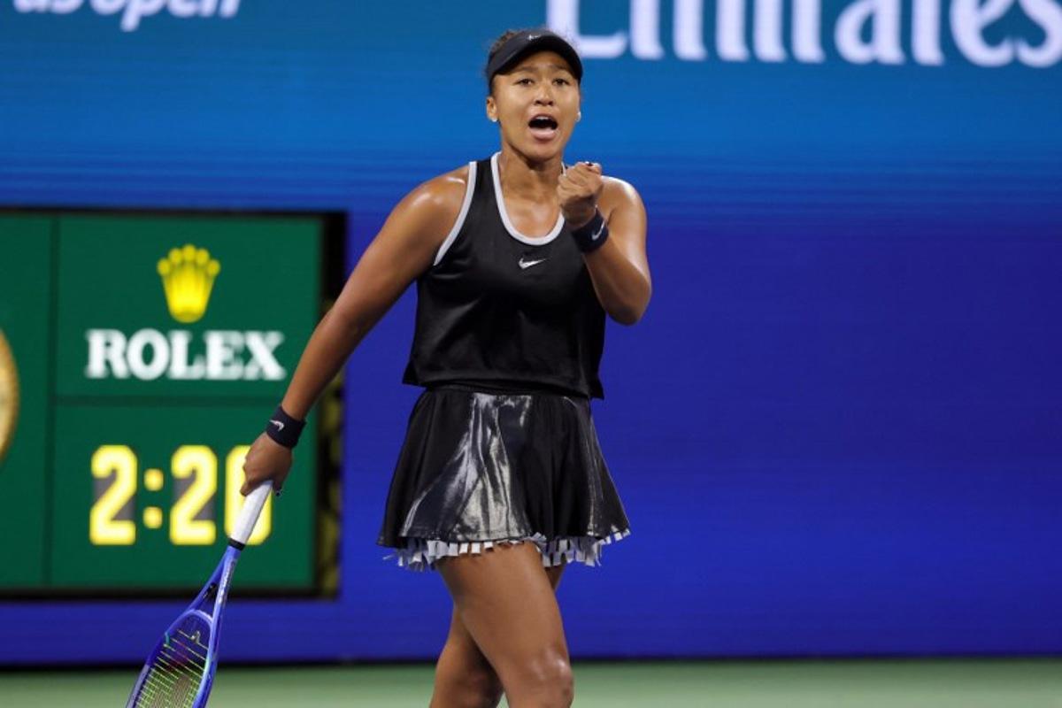 Japan's Naomi Osaka reacts after a point during her women's singles third round tennis match against Belgium's Elise Mertens on day seven of the US Open tennis tournament at the USTA Billie Jean King National Tennis Center in New York City on September 5, 2026. KENA BETANCUR / AFP