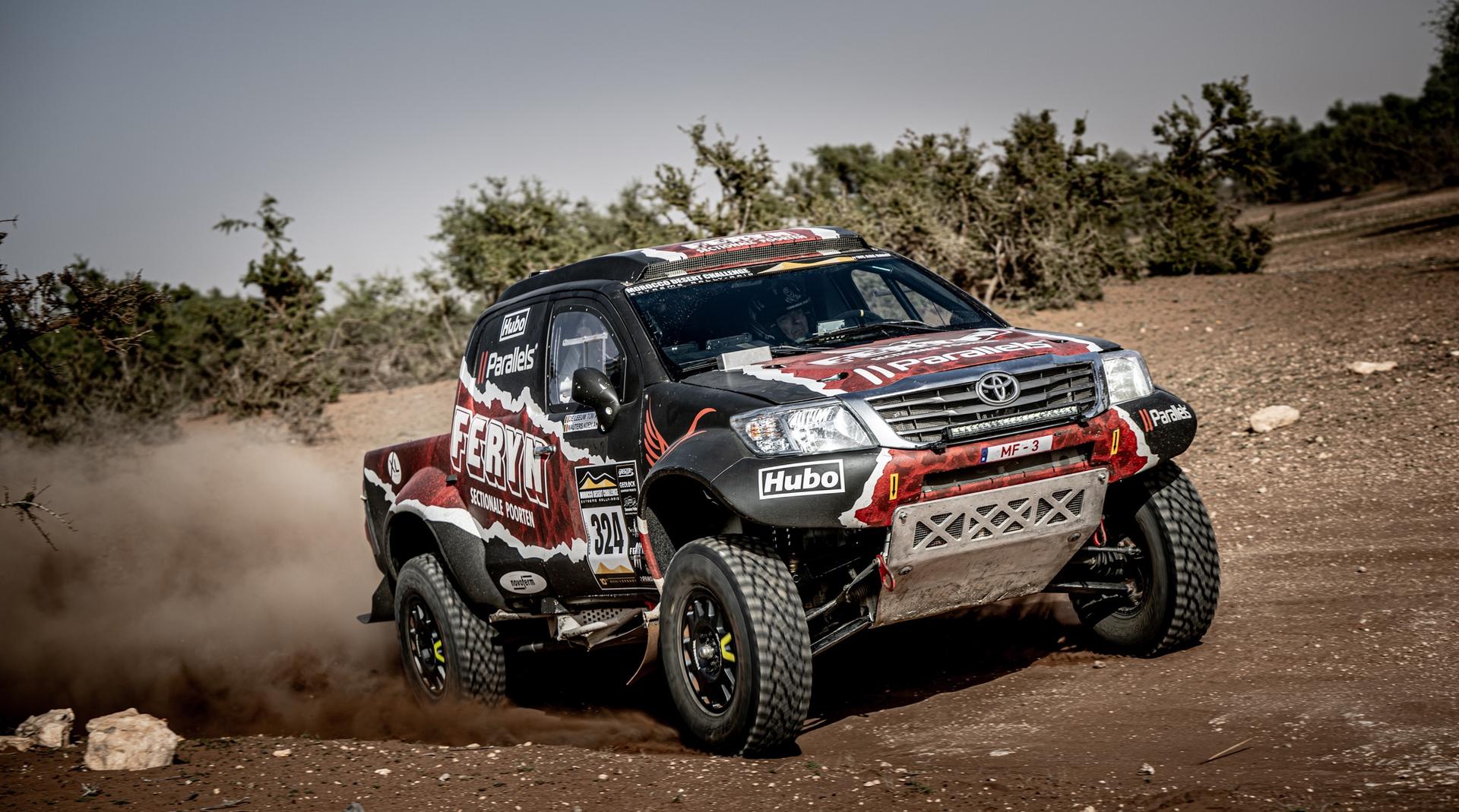 ATTENTION EDITORS - HAND OUT PICTURES - EDITORIAL USE WITH STORY ON MOROCCO DESERT CHALLENGE ONLY - MANDATORY CREDIT JAN VAN GELDER/PHOTO VISION - Koen Wauters and his vehicle pictured during the tryouts (¿Shakedown¿) of the Morocco Desert Challenge in Agadir, Morocco, on Friday 04 April 2025. BELGA HANDOUT JAN VAN GELDER/PHOTO VISION