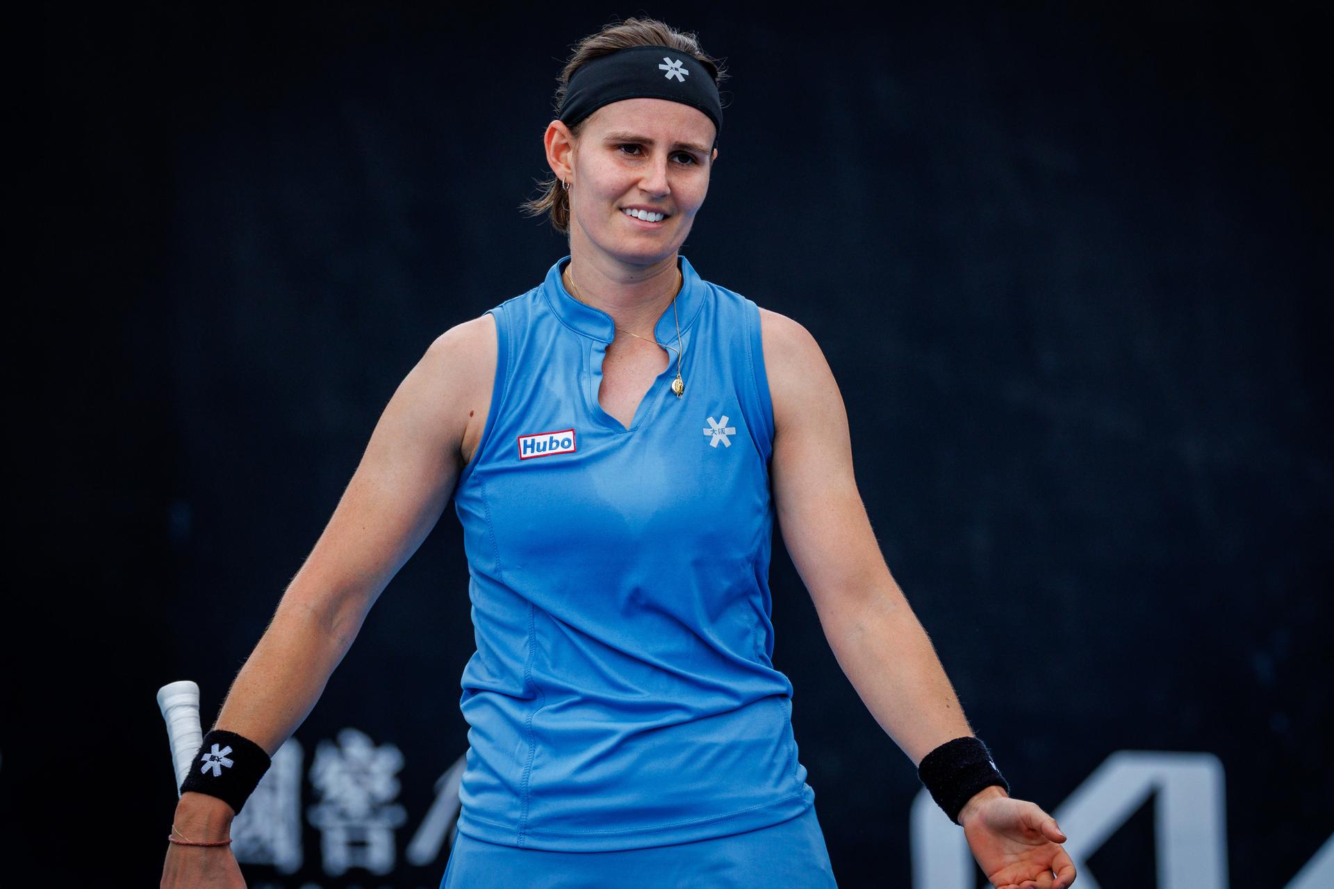 Belgium's Greet Minnen pictured during a third round qualifying match against Poland's Linda Klimovicova in the women singles at the Australian Open, Melbourne Park, Melbourne on Thursday 15 January 2026. BELGA PHOTO PATRICK HAMILTON --- BENELUX ONLY ---