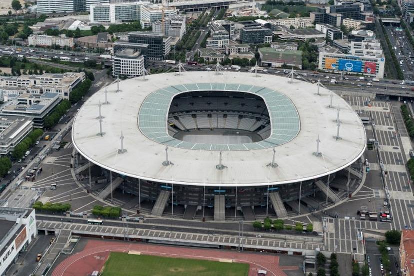 An aerial view taken on July 11, 2019 shows the Stade de France in Saint-Denis, near Paris. Kenzo TRIBOUILLARD / AFP