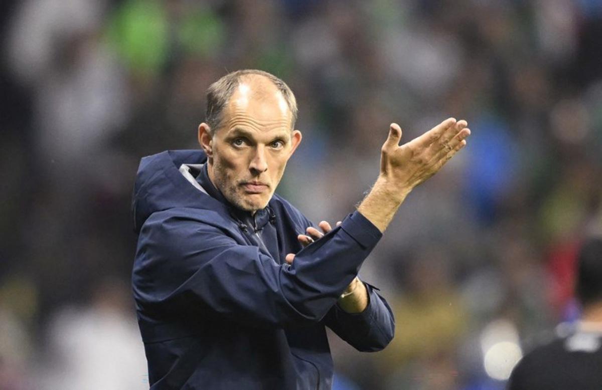 England's German head coach Thomas Tuchel gestures on the touchline during the 2026 World Cup round of 16 football match between Mexico and England at the Mexico City Stadium in Mexico City on July 5, 2026. Alfredo ESTRELLA / AFP