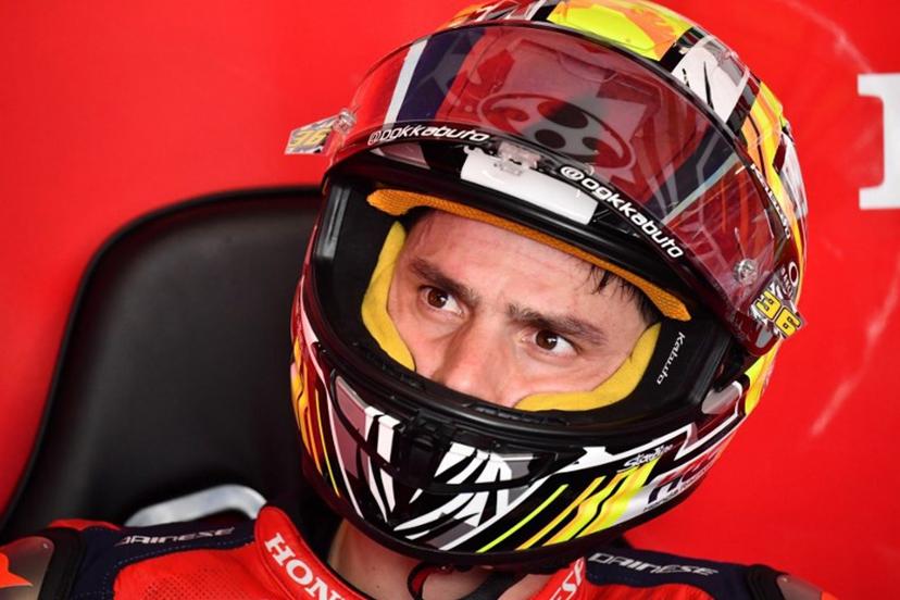 Team Repsol Honda Team's Joan Mir takes a break during the Practice session at the Balaton Park Circuit in Balatonfokajar, Hungary, on June 5, 2026, ahead of the Hungarian Motorcycle MotoGP Grand Prix. FERENC ISZA / AFP