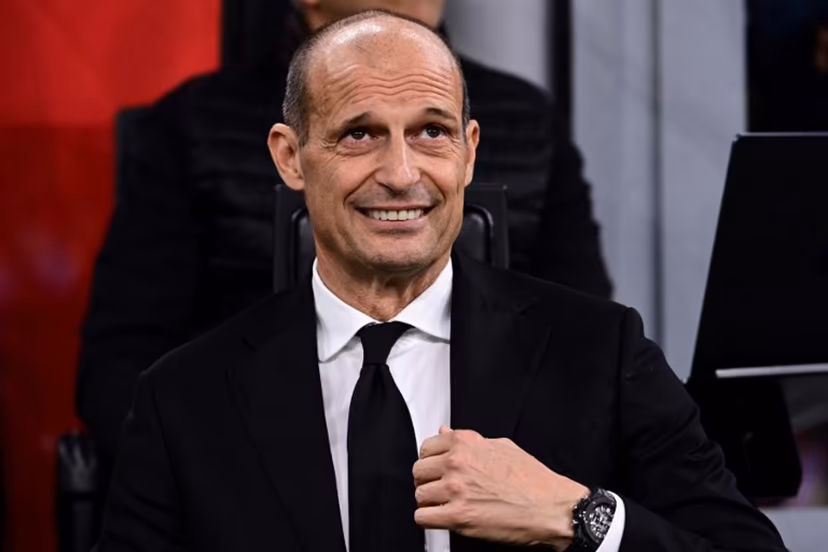 AC Milan's Italian coach Massimiliano Allegri looks on ahead of the Italian Serie A football match between AC Milan and Atalanta Bergamo at San Siro Stadium in Milan on May 10, 2026. Piero CRUCIATTI / AFP