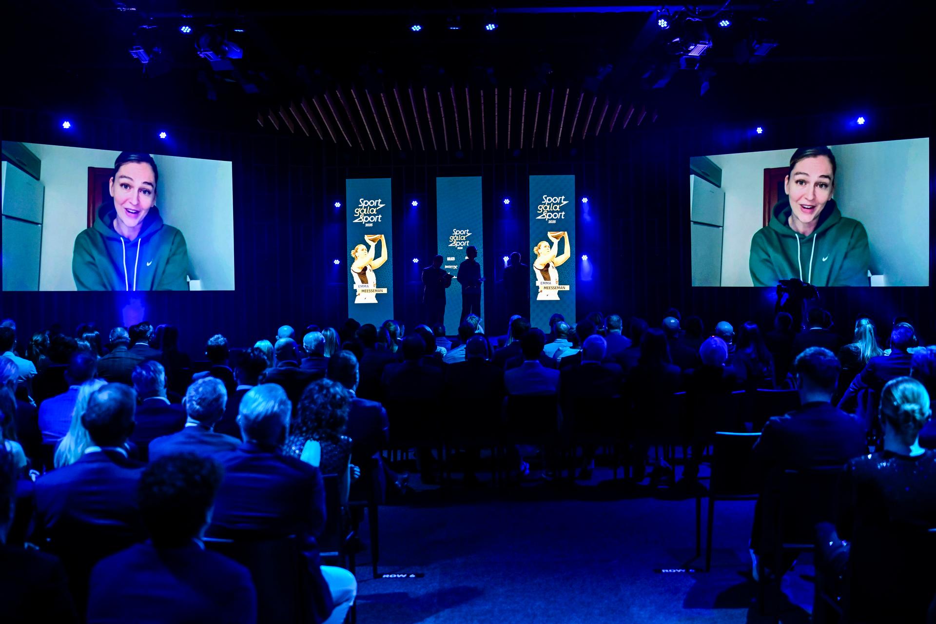 Belgian Emma Meesseman wins the Sportvrouw van het Jaar / Sportive de l Année 2025 the 'Sportgala' award show, to announce the sport women and men of the year 2025, Sunday 14 December 2025 in Schelle. BELGA PHOTO DIRK WAEM