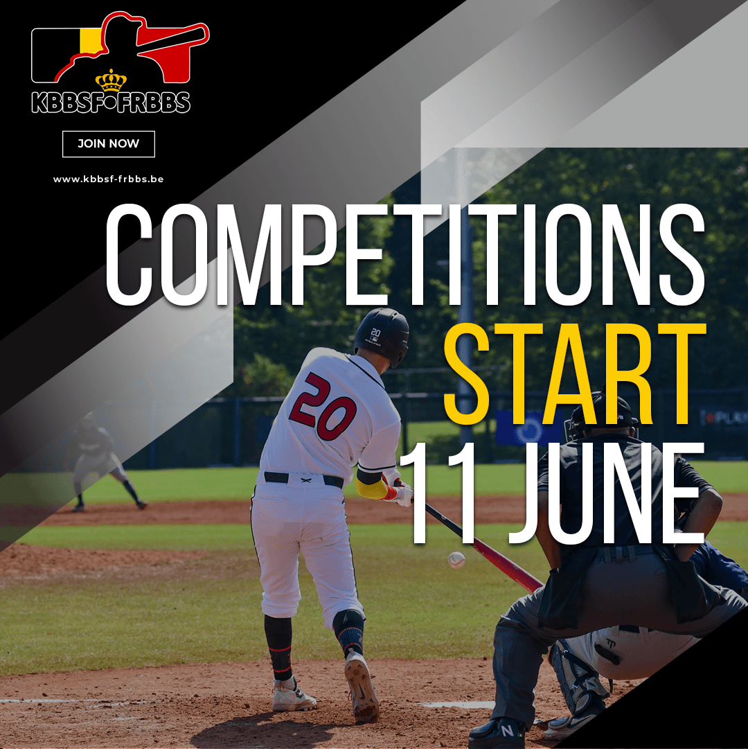 De Belgische Baseball- en Softballcompetities gaan van start in het weekend van 11, 12 en 13 juni 2021