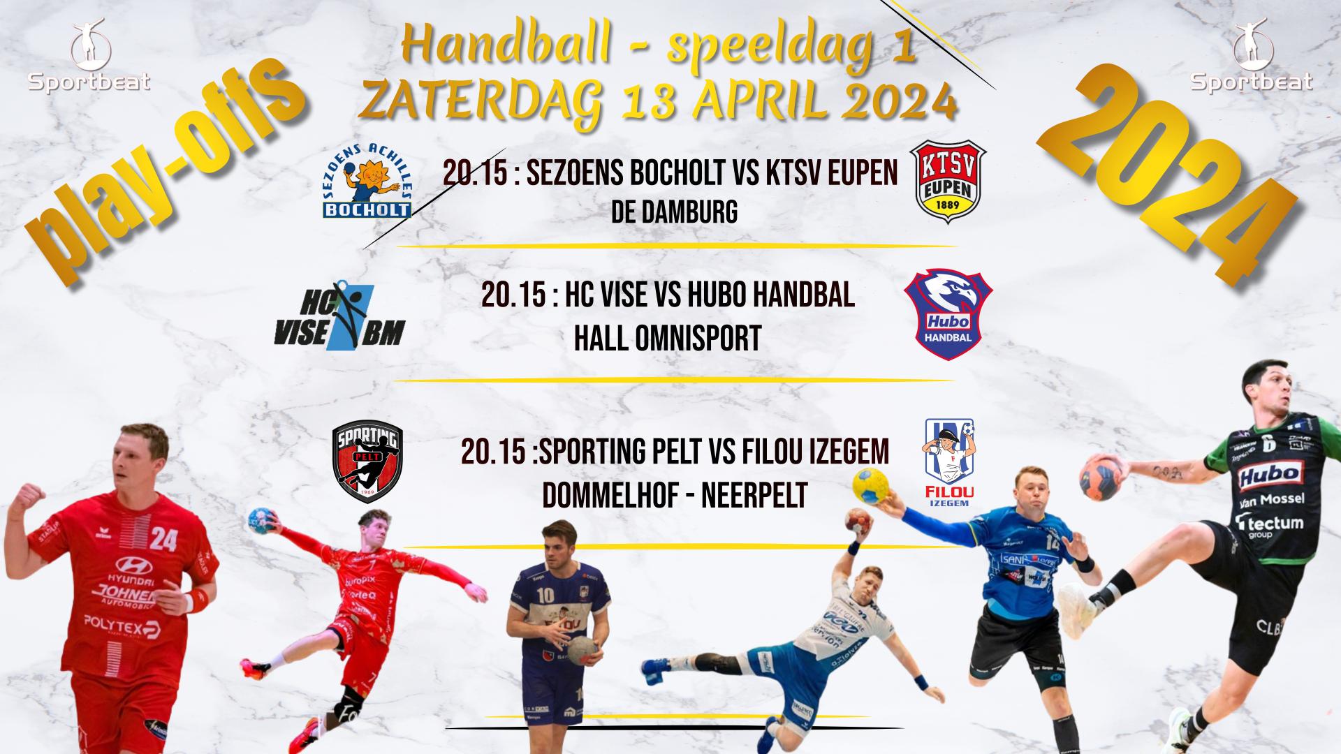 Play-offs in het handbal zaterdag van start vanaf 20.15 live te volgen via Sportbeat TV
