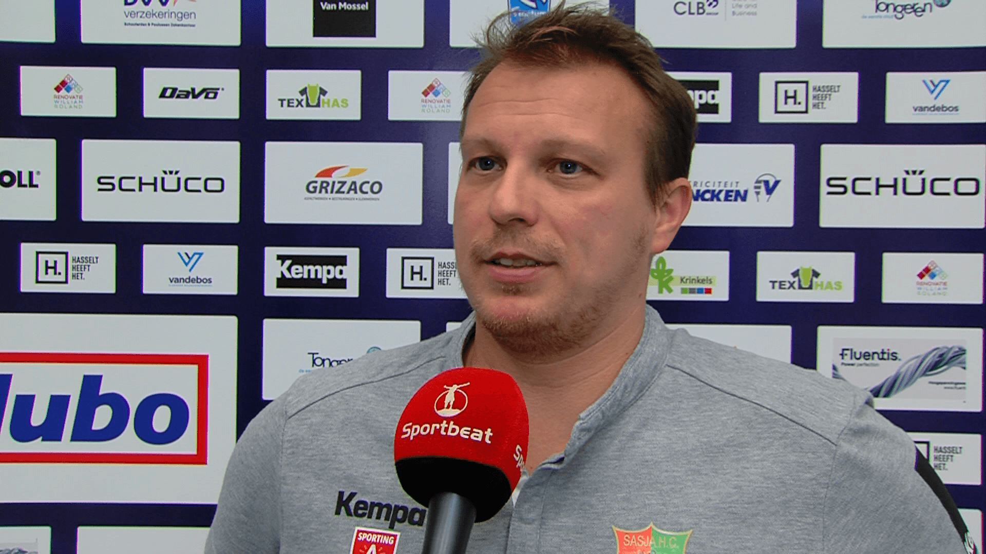 Reactie coach Kevin Jacobs Sasja na puntendeling vs HUBO Handbal 2