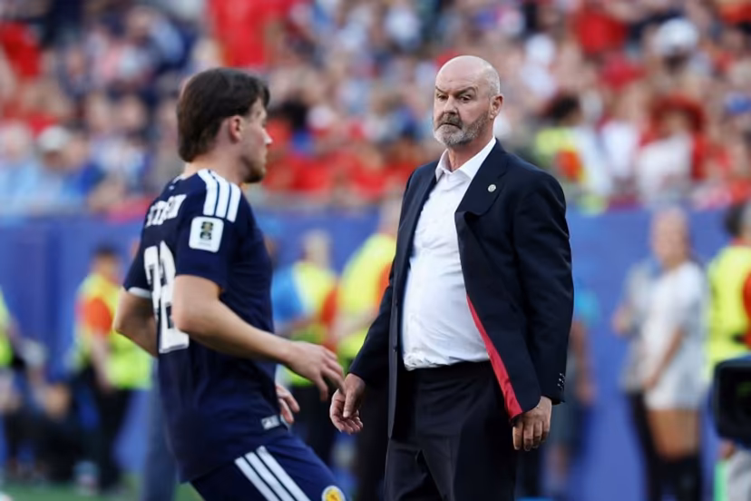Scotland's head coach Steve Clarke gestures during the 2026 World Cup Group C football match between Scotland and Morocco at the Boston Stadium in Foxborough on June 19, 2026. FRANCK FIFE / AFP