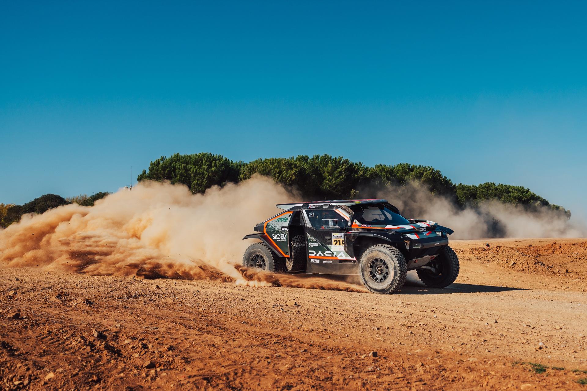 ATTENTION EDITORS - HAND OUT PICTURES - EDITORIAL USE ONLY - MANDATORY CREDIT 'DACIA SANDRIDERS CONTENT POOL' This handout picture, distributed by Eric Dupain, shows Sebastien Loeb and Edouard Boulanger during stage 1 of the Portugal Rally Raid, stage 4 of the FIA FIM World Rally-Raid Championship, in Grandola, Portugal, on Wednesday 24 September 2025. BELGA PHOTO HANDOUT DACIA SANDRIDERS CONTENT POOL *** Belga and Belga Editorial Board decline all responsibility regarding the content of this picture. ***